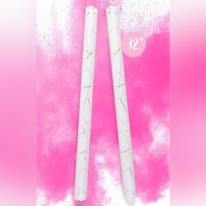 32” set of 2 Gender Reveal Confetti Powder Streamers Cannon (Pink)